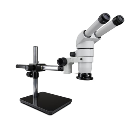 Scienscope 20 Degree Head Stereo Zoom Microscope With LED Ring On Single Arm Stand CMO-PK5S-R3E